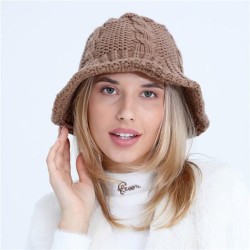  lady twisted Autumn and Winter woolen student knitting fashion warm Bucket ha..