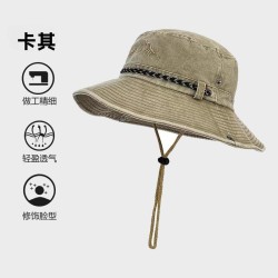  cotton foldable Outdoor man belt belt wind rope Bucket hat