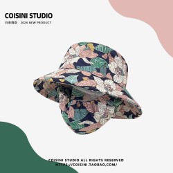 spring summer sunscreen ethnic style hat woman Outdoor big Shade Bucket hat