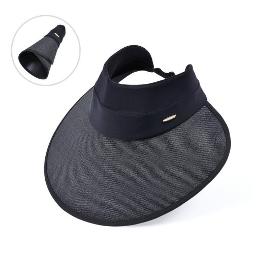 summer black big Shade sunscreen hat woman Outdoor fashion all-Purpose Korean style foldable sun hat