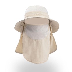 ( Beige)Bucket hat man sun hat summer Outdoor sunscreen draughty sun hat woman