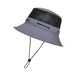 ( Dark grey)Bucket hat man summer Outdoor lady summer sunscreen sun hat draugh..