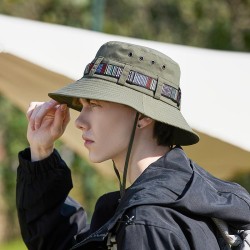 summer Bucket hat man ethnic style sunscreen Shade sun hat Outdoor hat ultravi..