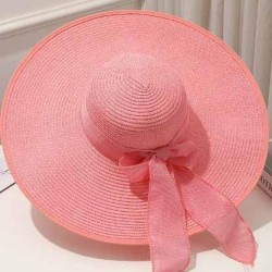 Korean style big straw hat sunscreen sun hat Sandy beach woman summer foldable..
