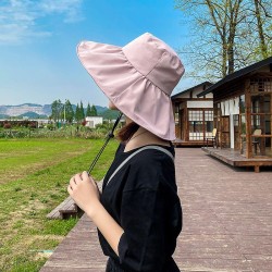 summer ultraviolet-proof sun hat woman black all-Purpose sunscreen Bucket hat ..