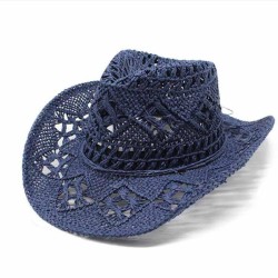 flower handmade weave hollow Cowboy straw hat man woman summer sunscreen hat ..