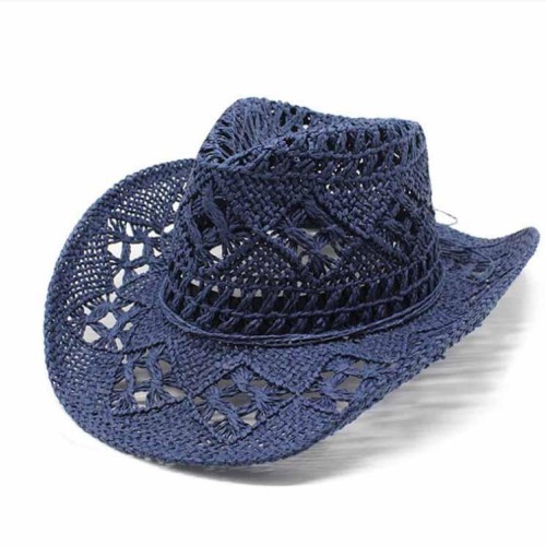  flower handmade weave hollow Cowboy straw hat man woman summer sunscreen hat occidental style Co