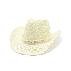 hollow Cowboy straw hat Sandy beach man woman summer Outdoor Shade straw hat