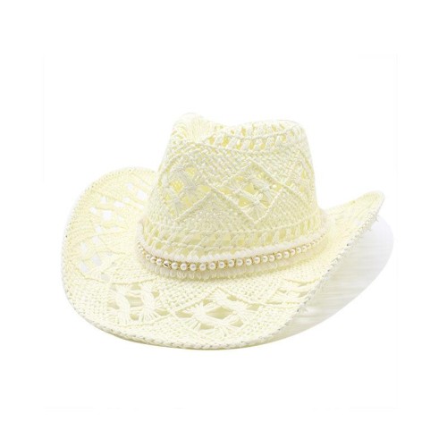 hollow Cowboy straw hat Sandy beach man woman summer Outdoor Shade straw hat