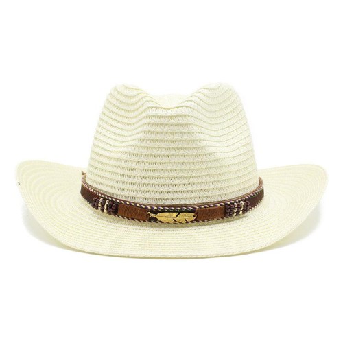  Cowboy straw hat man lady Outdoor Sandy beach sunscreen sun hatY