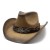 (M56-58cm)( while ) Cowboy hat man woman occidental style ethnic style draughty Outdoor Sandy beach hat