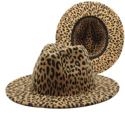 leopard woollen man woman big lovers hat woman