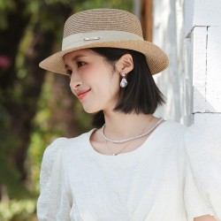 summer straw hat Shade travel Street Snap sunscreen hat woman
