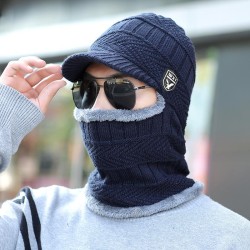 Autumn and Winter wind woolen thick Outdoor warm hat belt knitting