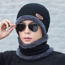 woolen hat man hedging warm knitting velvet thick wind two handmade