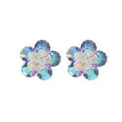 summer day fresh women occidental style flowers earrings color handmade bronze..