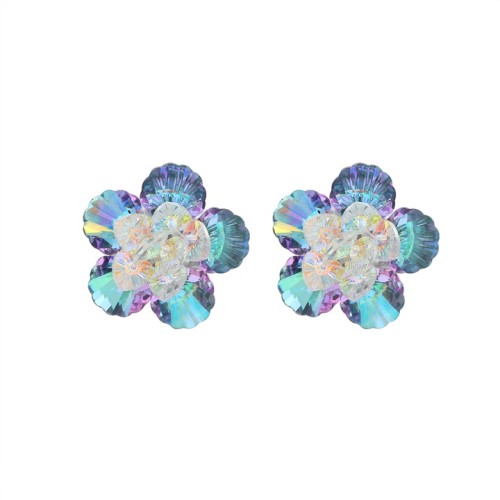 summer day fresh women occidental style flowers earrings color handmade bronze weave colorful