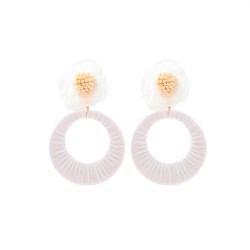 occidental style Bohemia wind Round earrings color weave hollow Earring exagge..