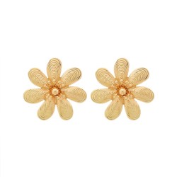 occidental style exaggerating gold diamond big flowers ear stud fashion retro ..