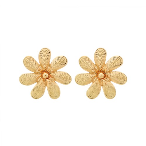 occidental style exaggerating gold diamond big flowers ear stud fashion retro exaggerating earrings