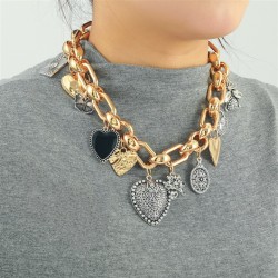 occidental style exaggerating multilayer love clavicle chain summer necklace w..