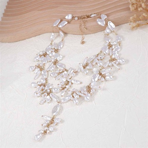  spring set elegant fashion imitate Pearl necklace temperament layer woman