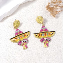  personality creative fresh lovely samll geometry Word Alloy beads lady earrin..
