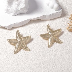 occidental style geometry wind Metal starfish ear stud  woman Japan and Koreai..