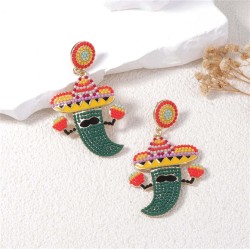  day lovely cartoon fresh Alloy color beads earring samll woman style