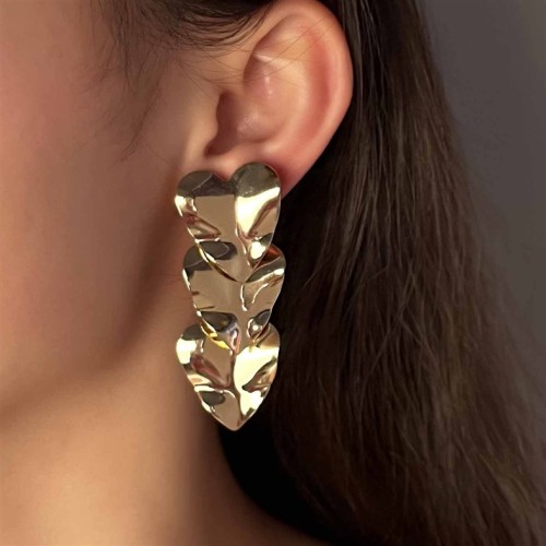 occidental style personality trend samll high three-dimensional three love fashion temperament woman style Ear