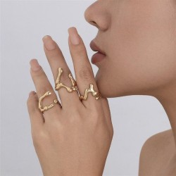 occidental style brief Irregular opening surfaceRing set samll hollow ring