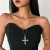 occidental style  personality diamond cross pendant necklace  punk wind Alloynecklace all-Purpose