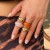 occidental style ins wind Metal surface ring set  retro geometryrings surface