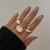 occidental style  fashion Irregular Alloyring  surface geometry opening ring set
