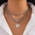 occidental style ins human Head pendant Metal necklace  personality Irregularnecklace mul