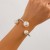 occidental style  elegant Irregular Metal bangle  fashion Pearl openingracelet