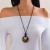 occidental style ins wind leopard Round Acrylic pendant necklace  Irregularecklace