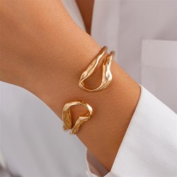 occidental style ins wind Double layer Irregular Stripe bangle  Metalracelet