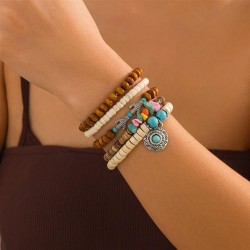 occidental style  ethnic style Irregular beads bracelet  Metal turquoiseracele..