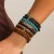 occidental style  ethnic style Irregular beads bracelet  Metal turquoiseracelet set