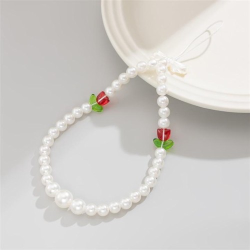 occidental style  small fresh Acrylic Pearl beads set  sweet wind flowers bow chain