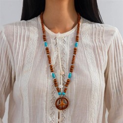 occidental style  Bohemian style imitate turquoise beads  retro long style pen..
