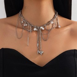occidental style  fashion twining Alloy chain necklace  brief Rivet pendant ta..