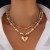 occidental style  fashion love Alloy pendant necklace  all-Purpose Pearl beads clavicle chai