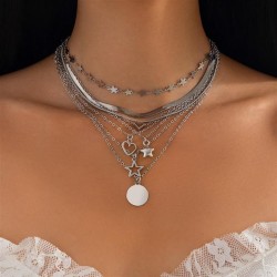 occidental style  Five-pointed star Alloy pendant clavicle chain  personality ..