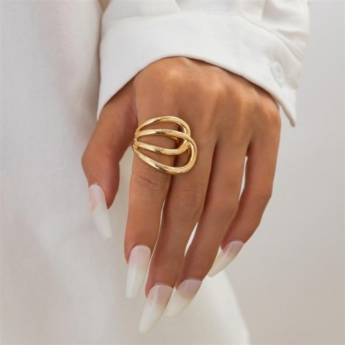 occidental styleins Metal hollow ring  geometry Irregular cirqueRing