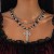 occidental style  black wind cross Alloy pendant necklace  personality Rivet crystalecklace