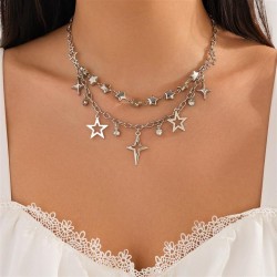 occidental style  wind Five-pointed star pendant clavicle chain  personality b..