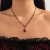 occidental style  Halloween cross pendant crystal necklace  black wind Alloy clavicle chain