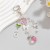 occidental style  lovely heart-shaped pendant key buckle woman  sweet wind tulip Pearl fitting